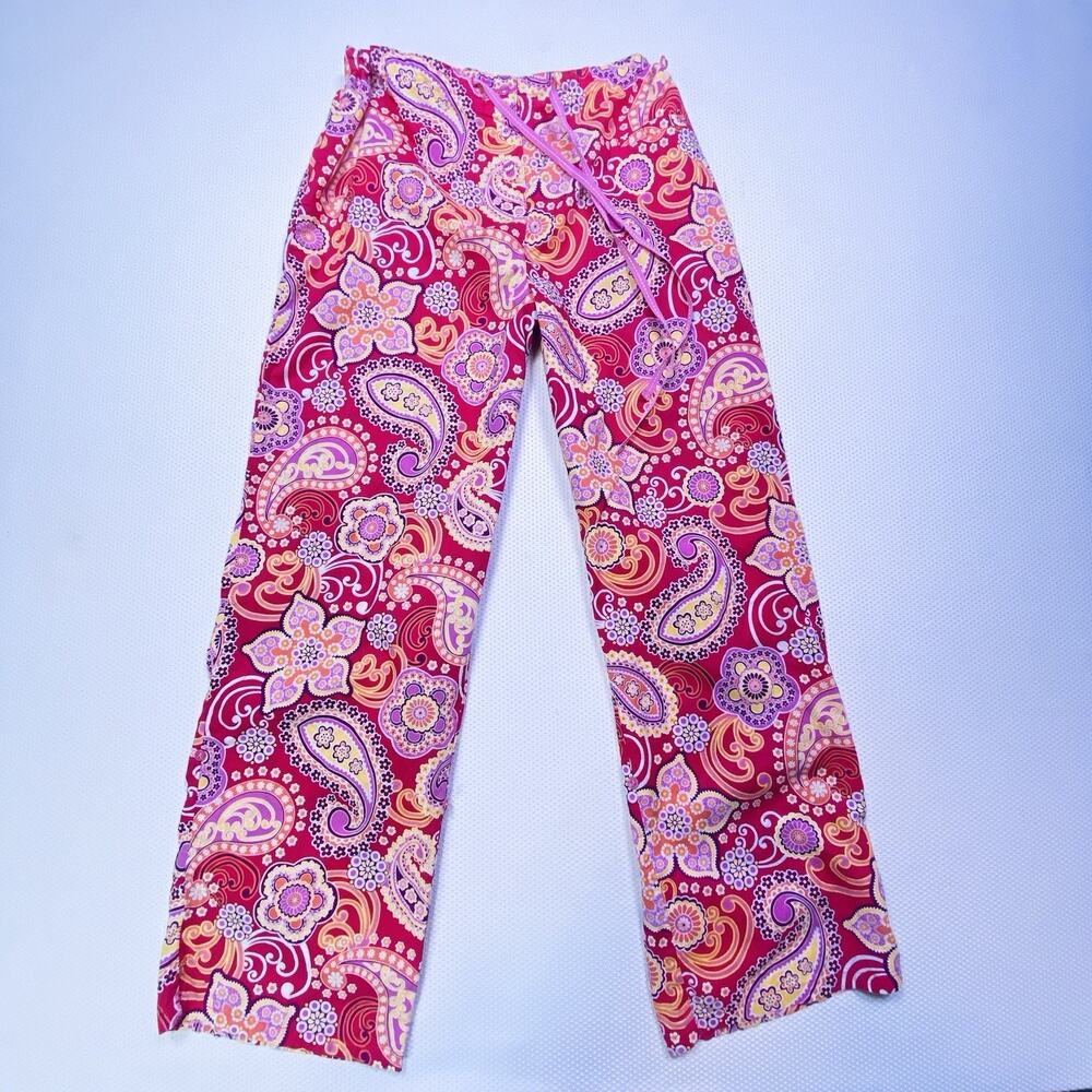 Vera Bradley High Rise Cotton Lounge Pajama Pants Raspberry Fizz Pink 36x30